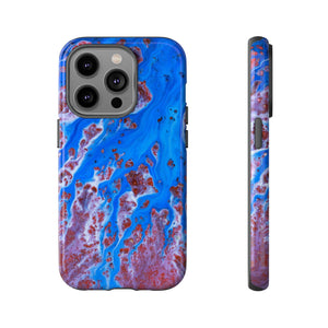 Bright Blue Ink Art iPhone Case (Protective) iPhone 14 Pro Glossy Phone Case