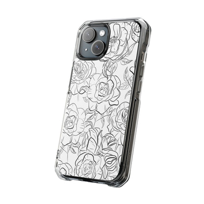 Intricate Rose Sketches iPhone Case - Impact