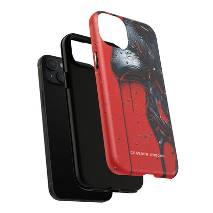 Textured Crimson Bloom iPhone 15 | Tough+ Phone Case