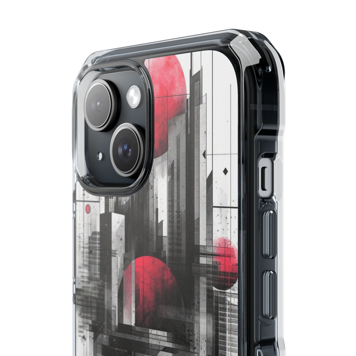 Cyber Gridscape - Phone Case for iPhone (Clear Impact - Magnetic)