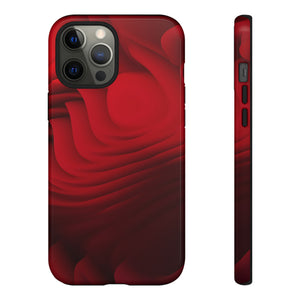 Red Center Waves - Protective Phone Case