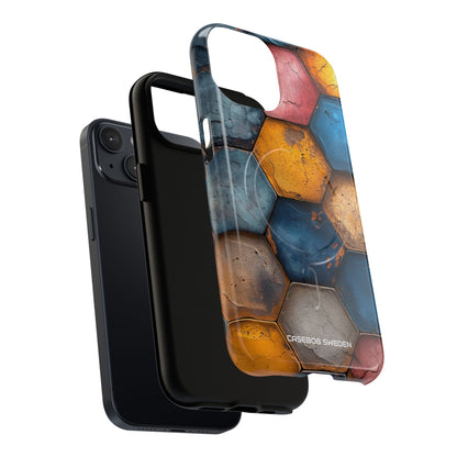 Rustic Geometric Tiles - Tough + MagSafe® iPhone 14 Phone Case