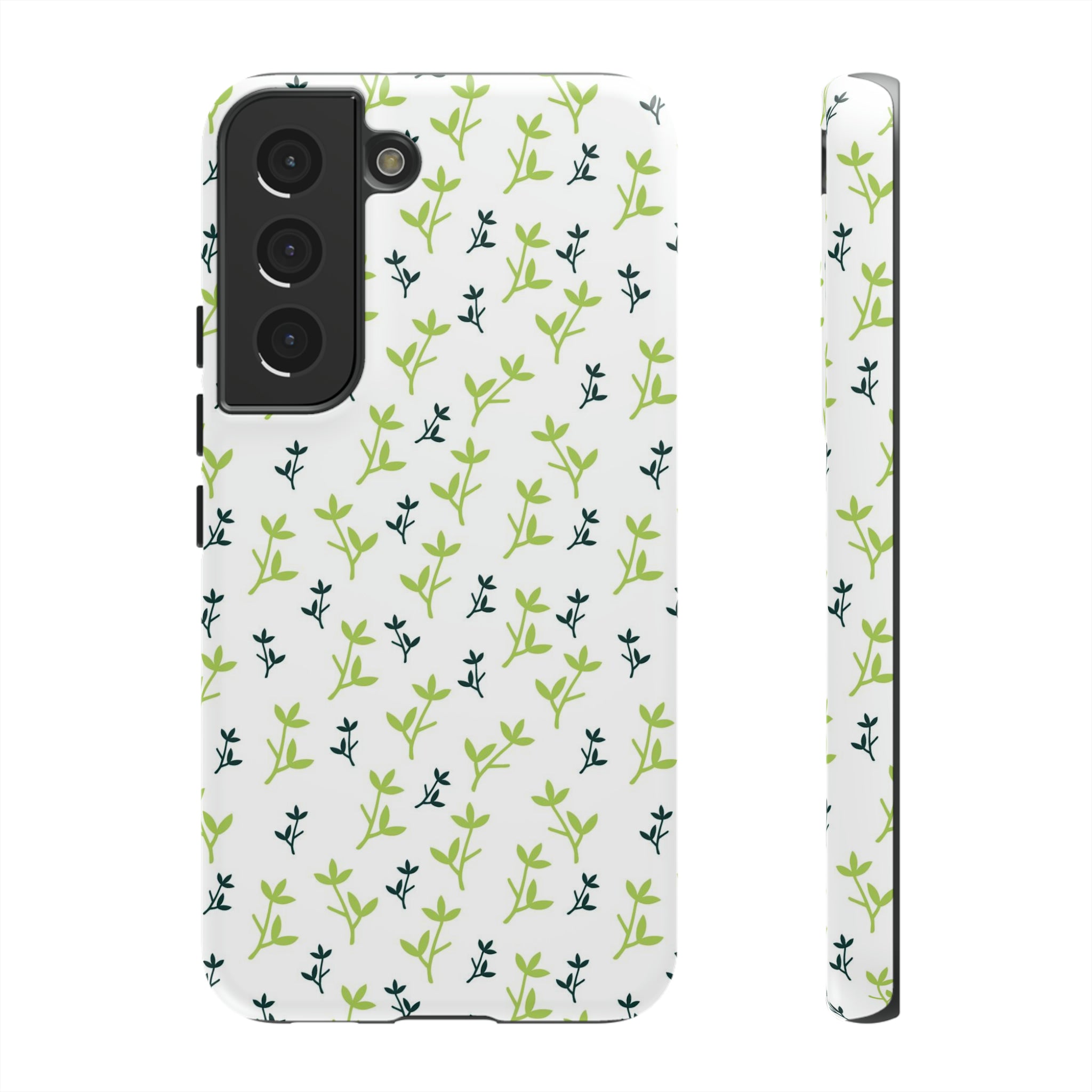 White Flower Pattern - Protective Phone Case