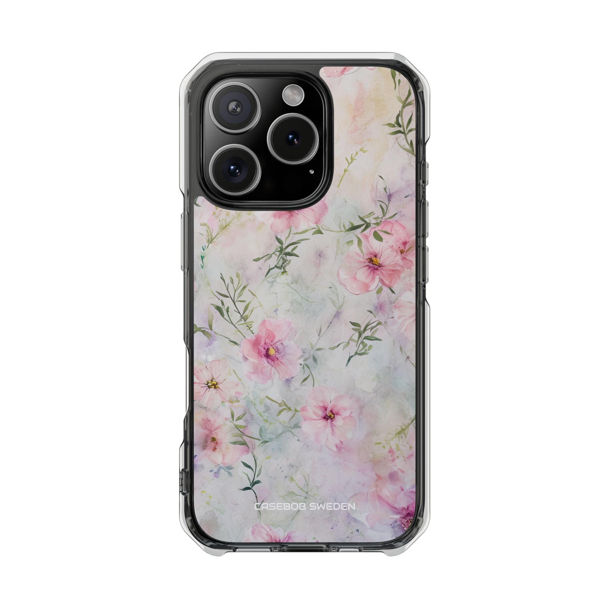 Pink Floral Watercolor Decor - Clear Impact iPhone 16 Phone Case