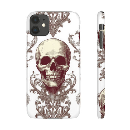 Gothic Skulls and Ornate Foliage iPhone 11 - Slim Phone Case