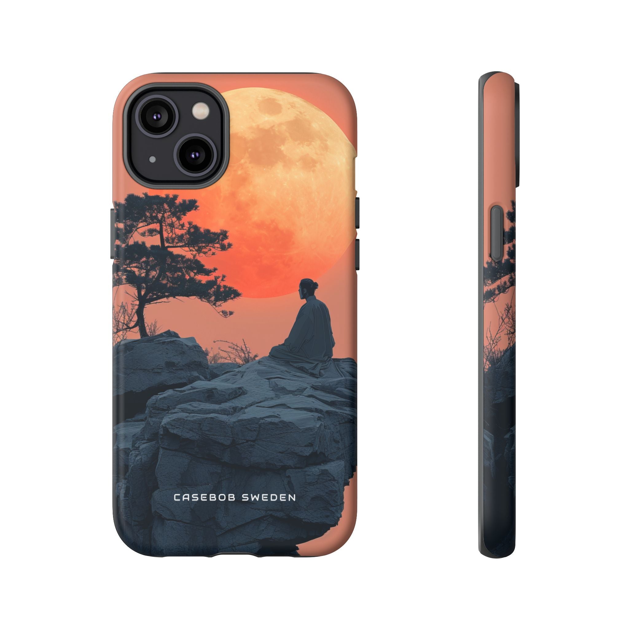 Zen Tranquility Under a Red Moon iPhone 14 - Tough Phone Case