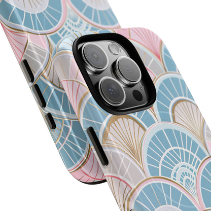 Art Deco Pastel Fan Pattern - Tough + MagSafe® iPhone 16 Phone Case