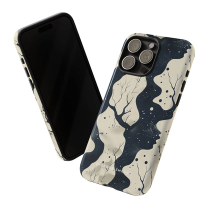 Organic Fluid Silhouettes with Cosmic Depth iPhone 15 - Tough Phone Case