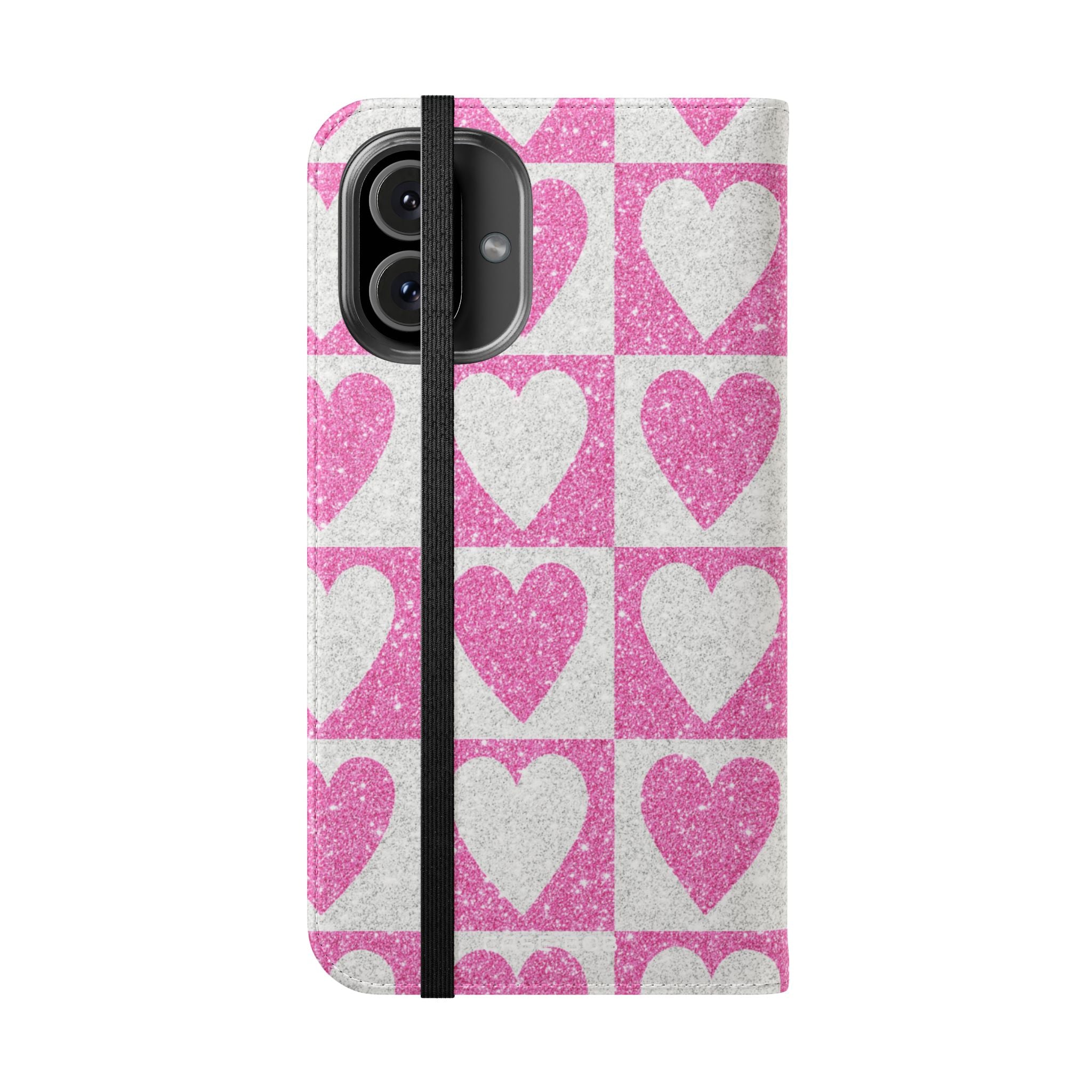 Glitter Heartgrid - iPhone 16 Plus Case - Wallet