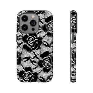 Black Rose Lace Gothic Flower - Protective Phone Case