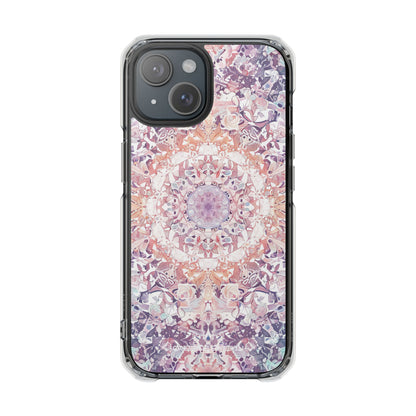 Purple Pink Mandala - Clear Impact iPhone 15 Phone Case