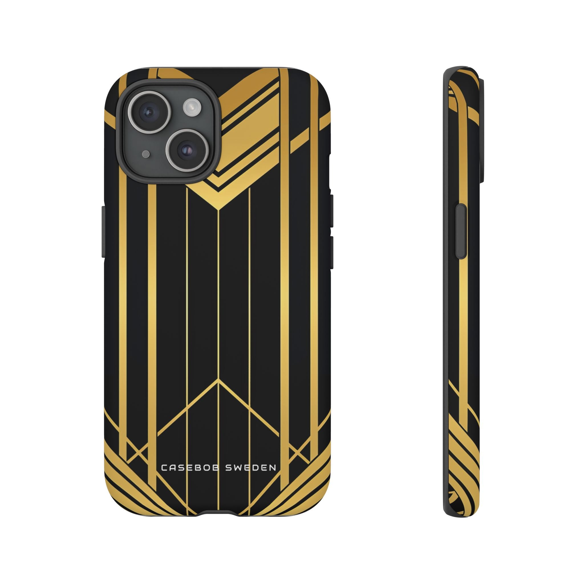 "Golden Art Deco Symmetry in Geometric Elegance" iPhone 15 - Tough Phone Case