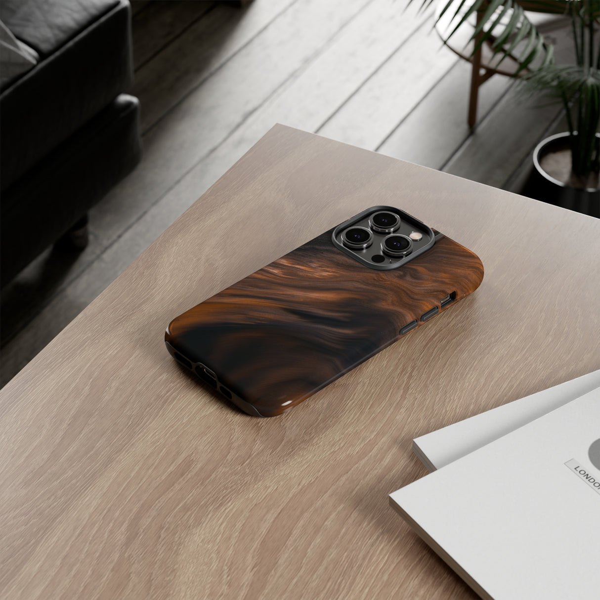 Brown Mist Ink Art iPhone Case (Protective) Phone Case