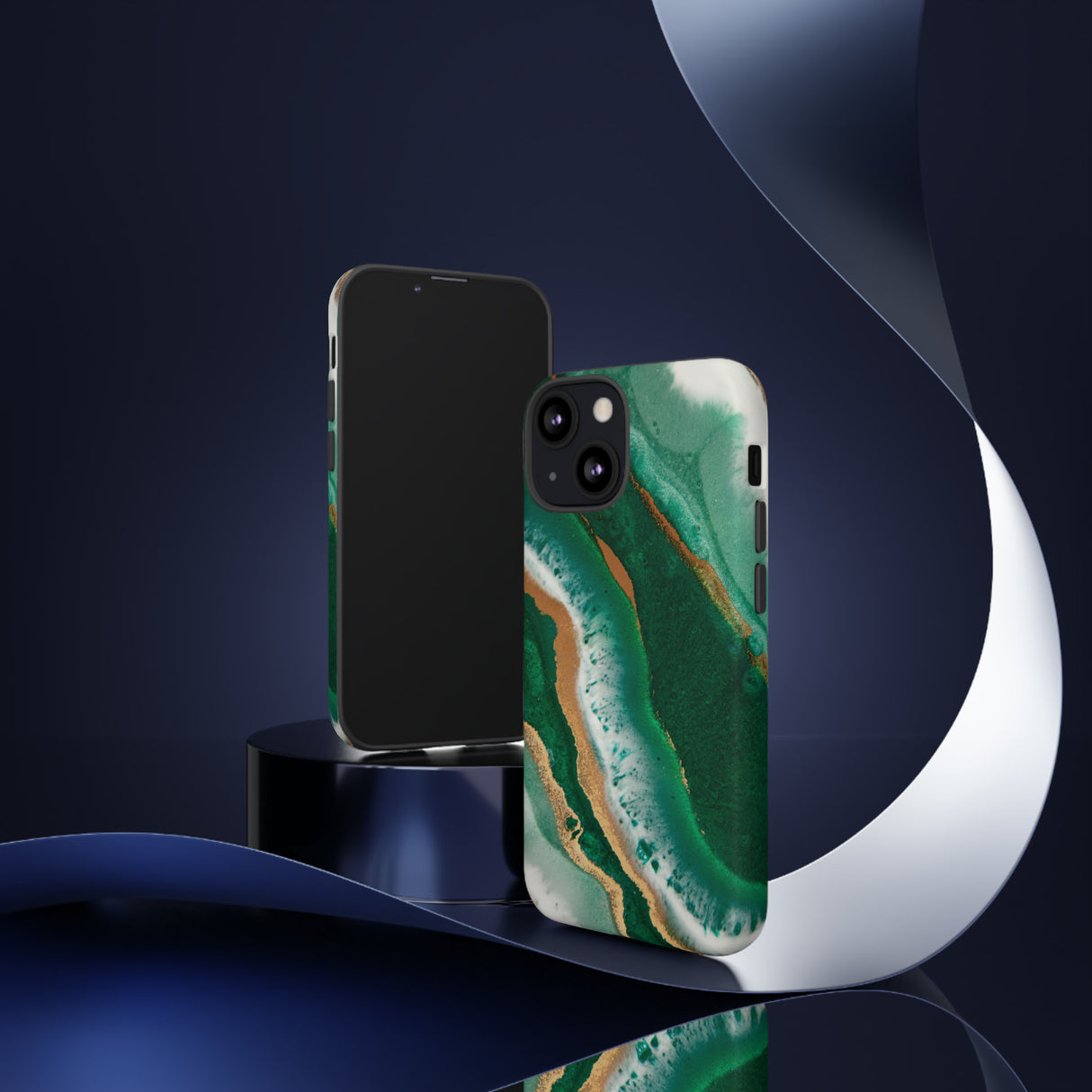 Green & Gold Epoxy - Protective Phone Case