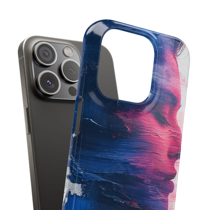 Blue Magenta Portrait - Slim iPhone 15 Phone Case