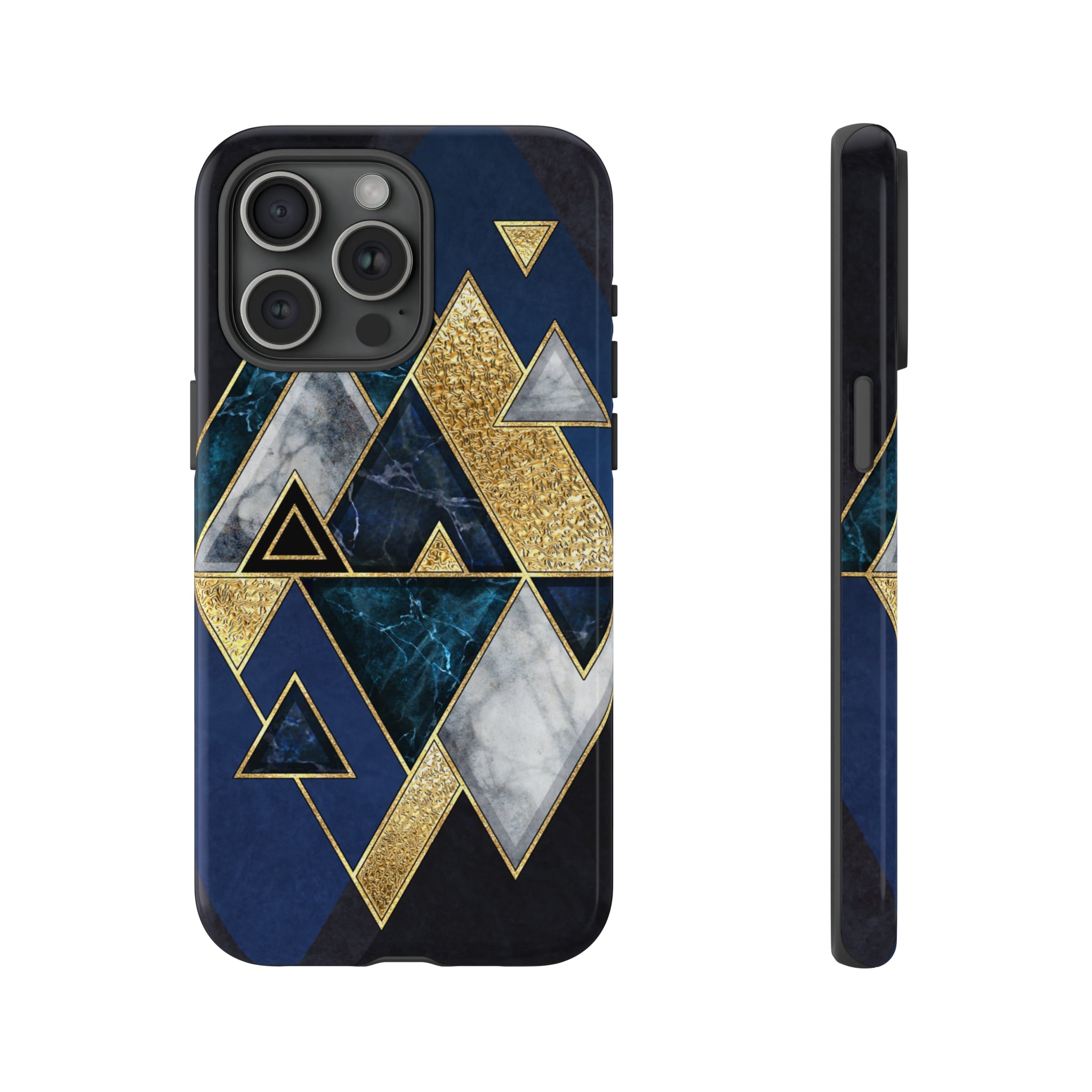 Dark Blue Geometric - Protective Phone Case