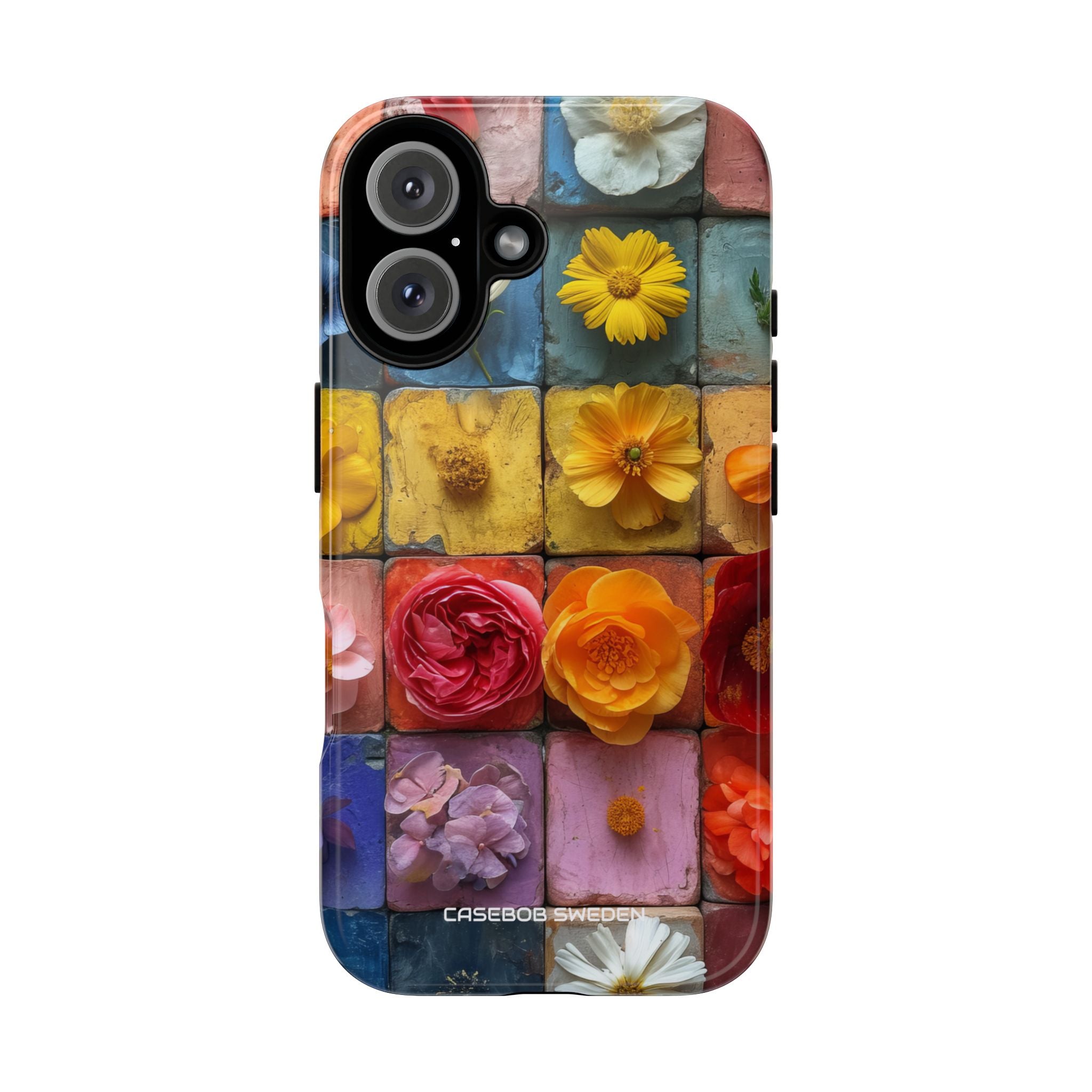 Vibrant Floral Tiles - Tough iPhone 16 Phone Case