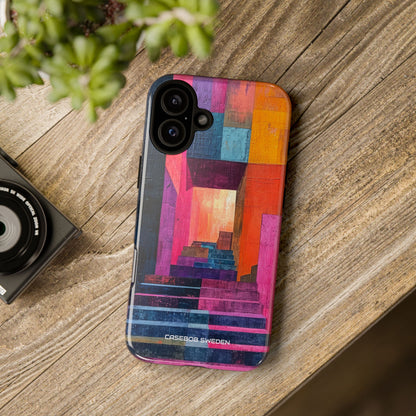 Pink Orange Geometry - Tough iPhone 16 Phone Case