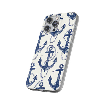 Navy Anchor Loop iPhone 14 Pro Max Case - Soft