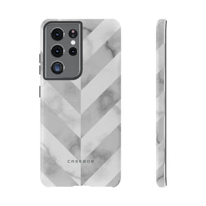 White Herringbone - Protective Phone Case