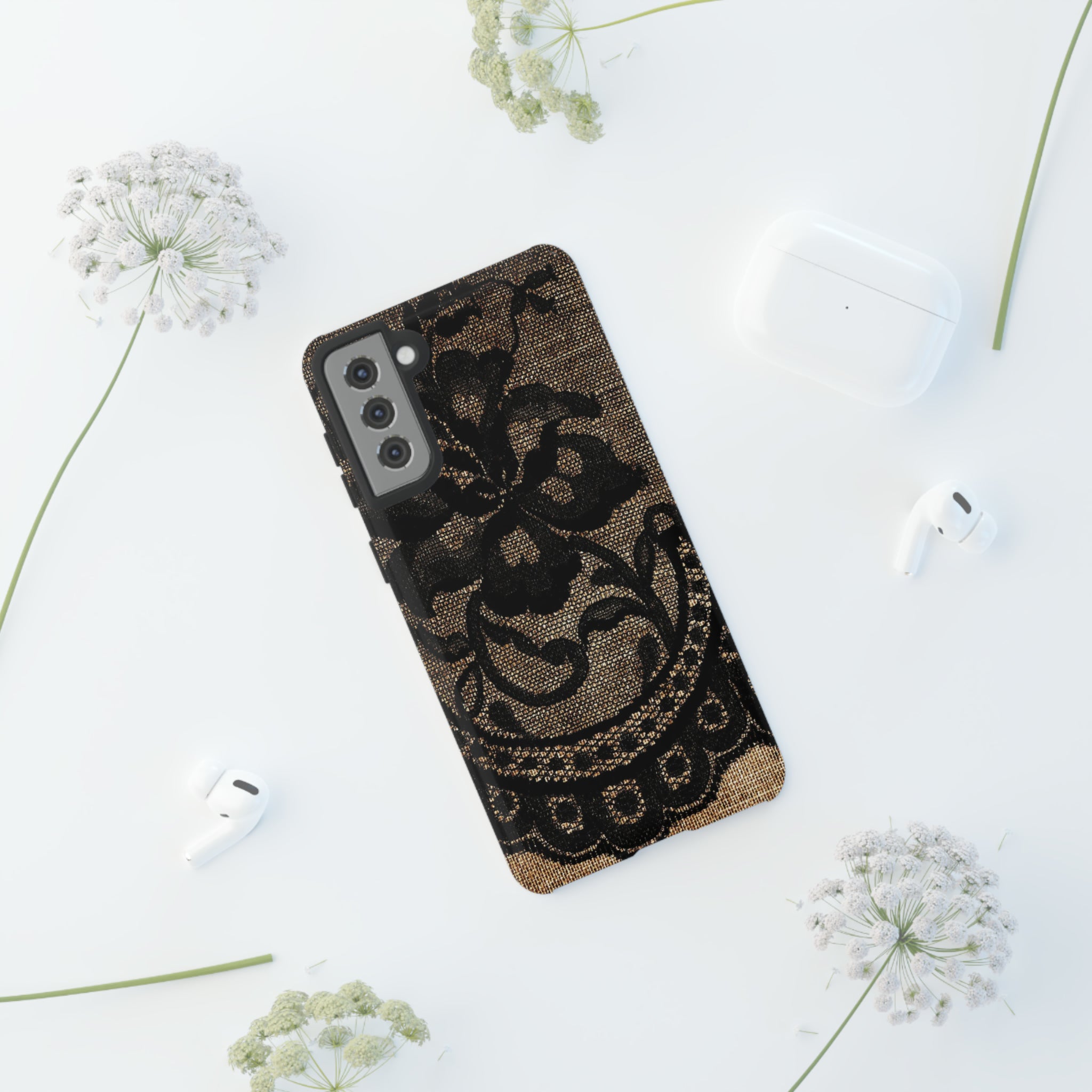 Broomrose Gothic Flower - Protective Phone Case