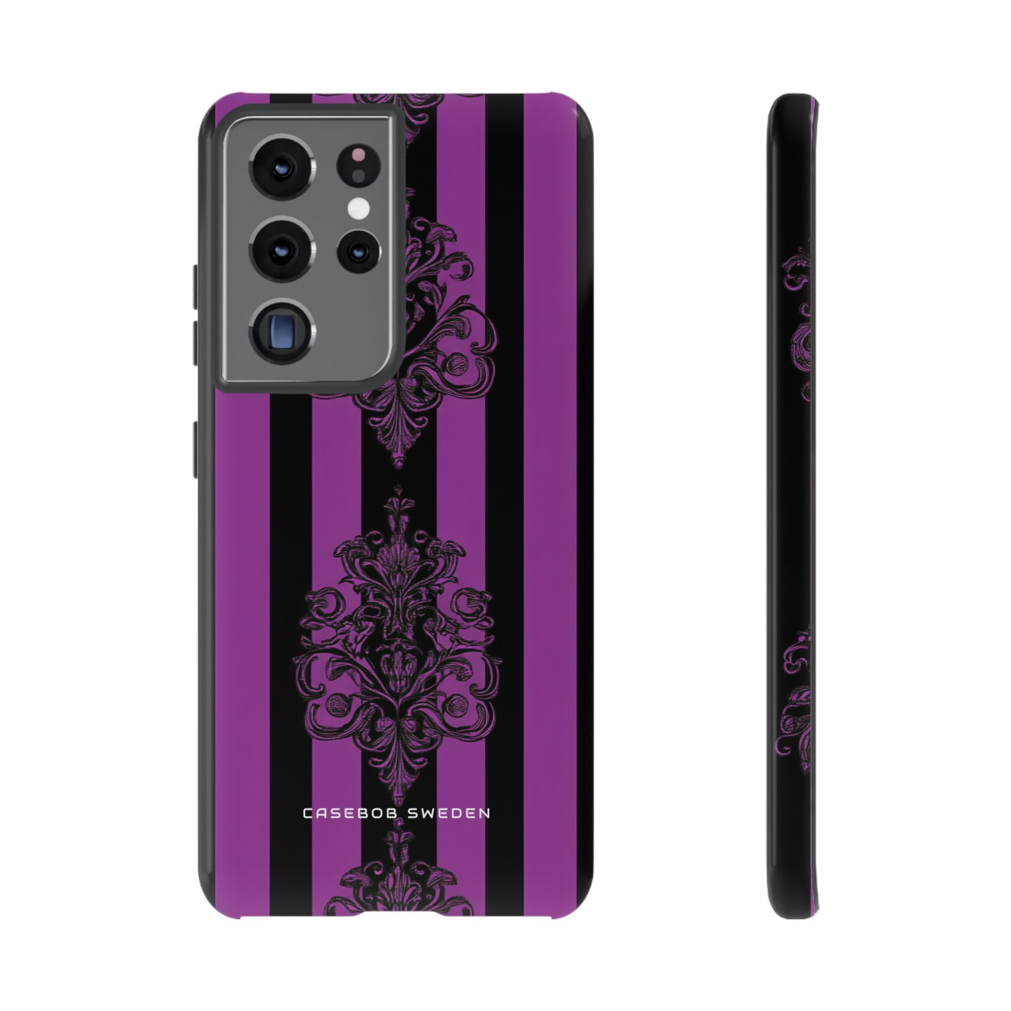 Gothic Elegance with Vertical Stripes and Ornamental Motifs  Samsung S21 - Tough Phone Case