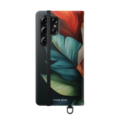 Tropical Ember Leaves - Samsung S25 Ultra Case - Wallet