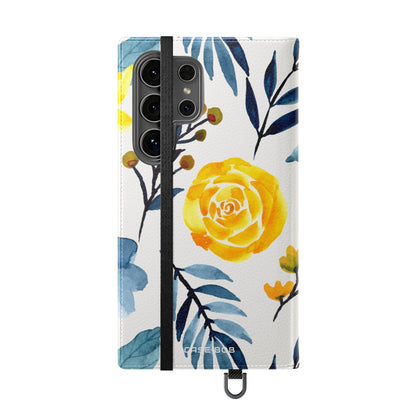 Yellow Blue Blossoms - Samsung S24 Ultra Case - Wallet