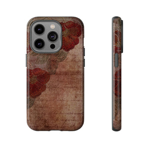 Dark Red Gothic Flower - Protective Phone Case