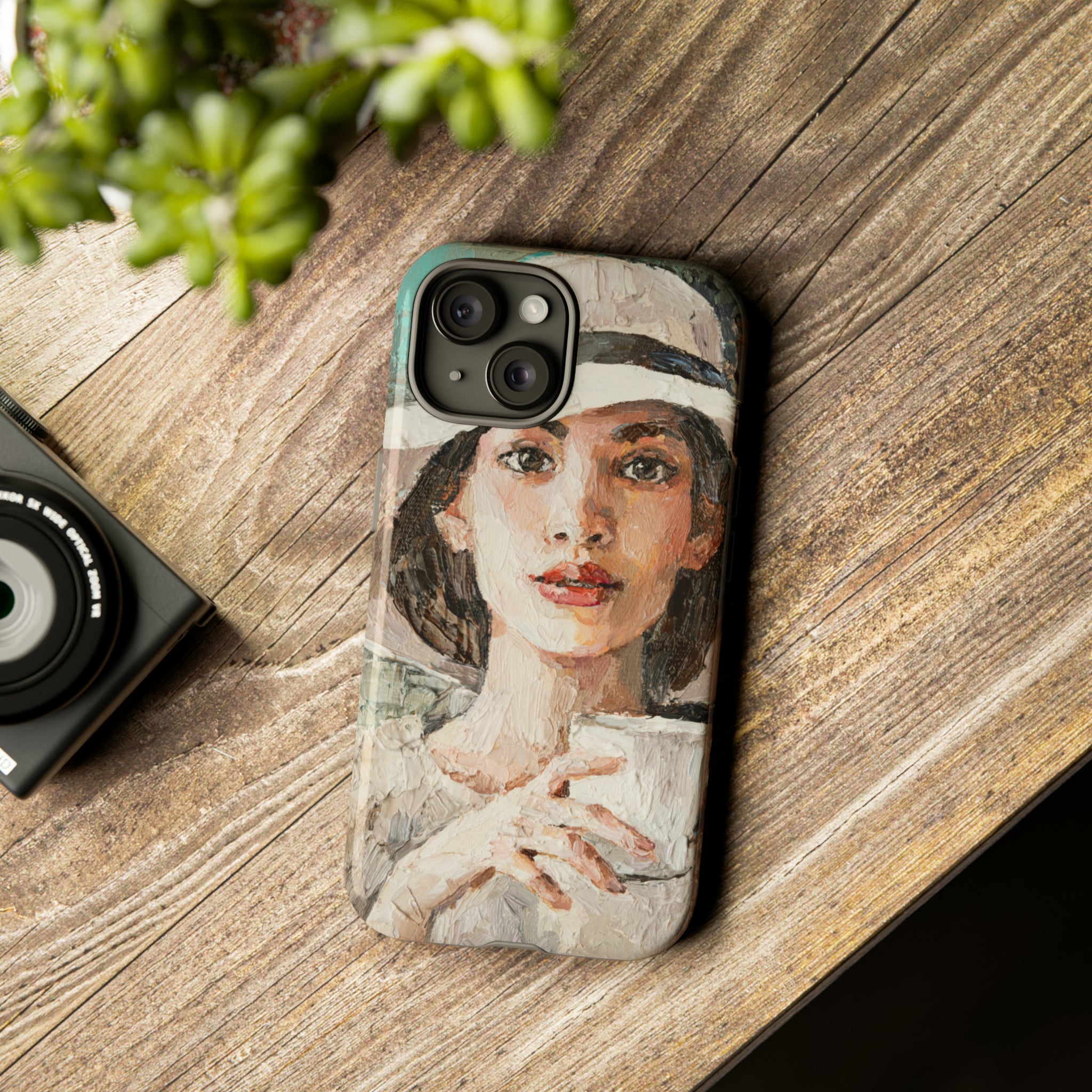 Oil Painting - Lady in a White Hat - Protective Phone Case