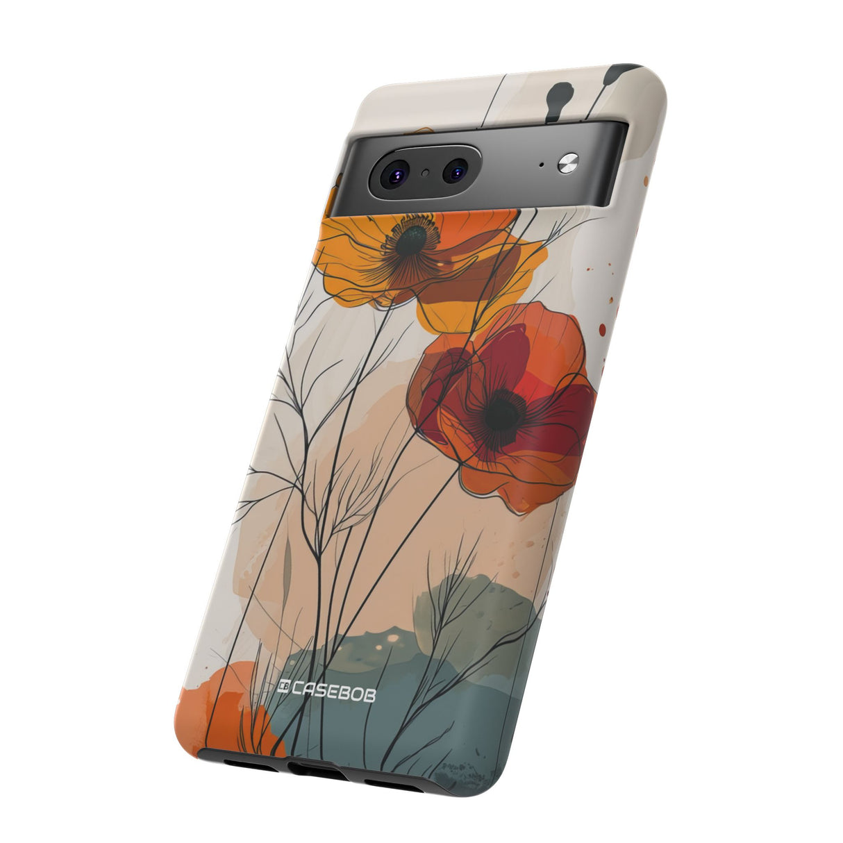 Fiery Floral Abstraction | Protective Phone Case for Google Pixel