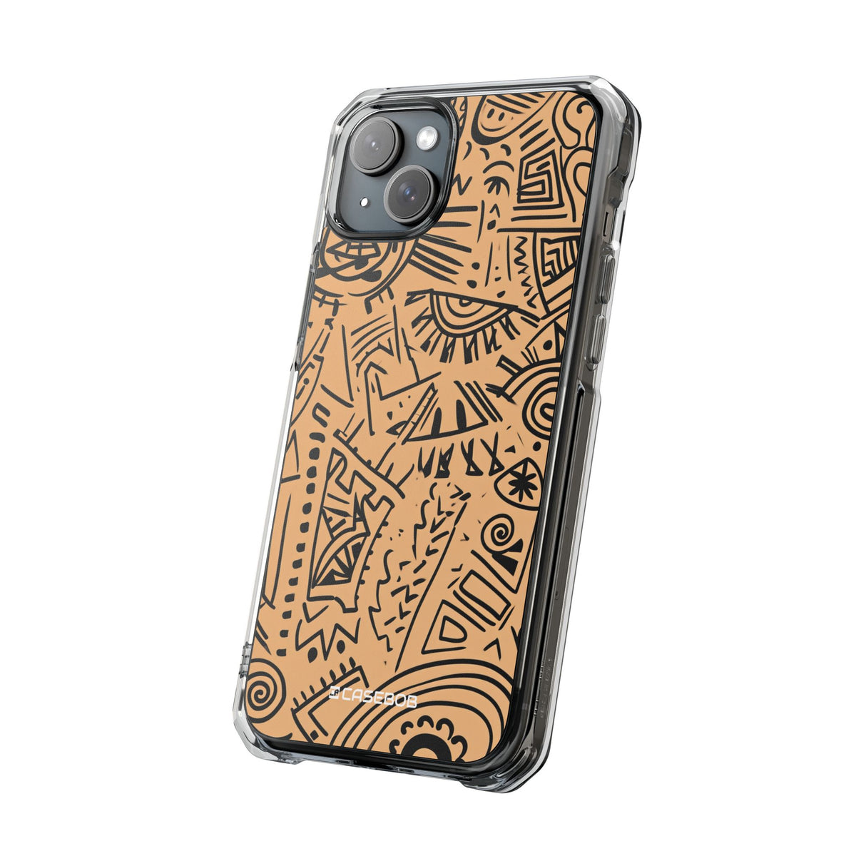 Mystic Tribal Geometry - Phone Case for iPhone (Clear Impact - Magnetic)