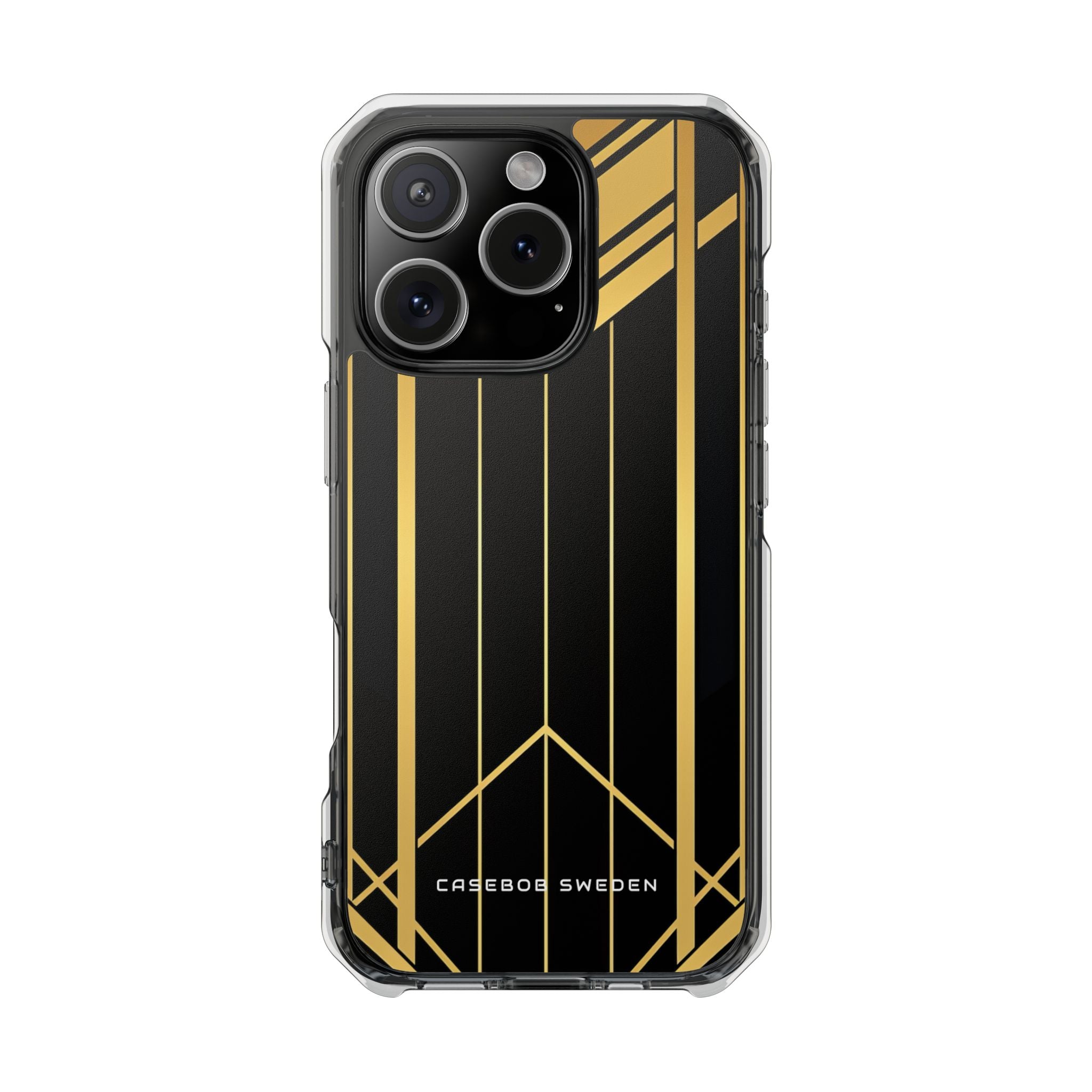 "Golden Art Deco Symmetry in Geometric Elegance" iPhone 16 - Clear Impact Phone Case