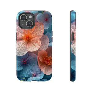 Hellblaue Floral Serenity - Schutzhülle fürs Handy