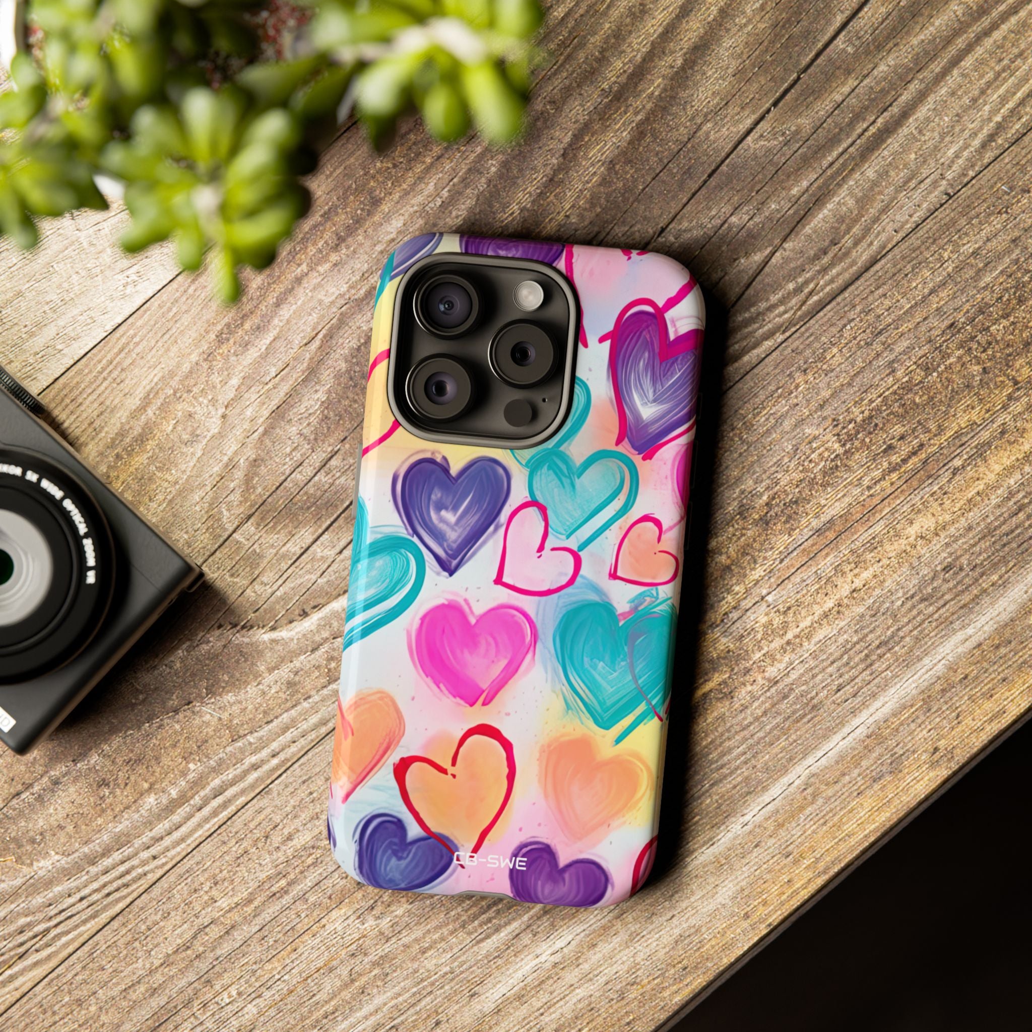 Hearts Dance Playfully - iPhone Case