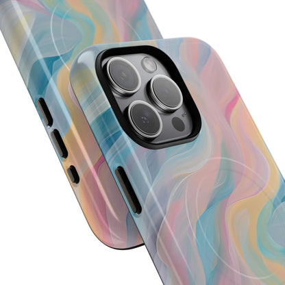 Dreamy Pastel Swirls - Tough + MagSafe® iPhone 15 Phone Case