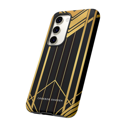 "Golden Art Deco Symmetry in Geometric Elegance" Samsung S23 - Tough Phone Case