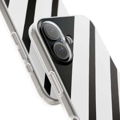 Diagonal Bands Noir iPhone 16 Case - Soft