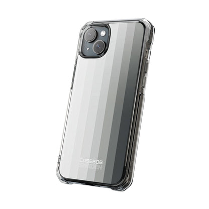 Silver Gradient Stripes iPhone 15 - Impact Clear+