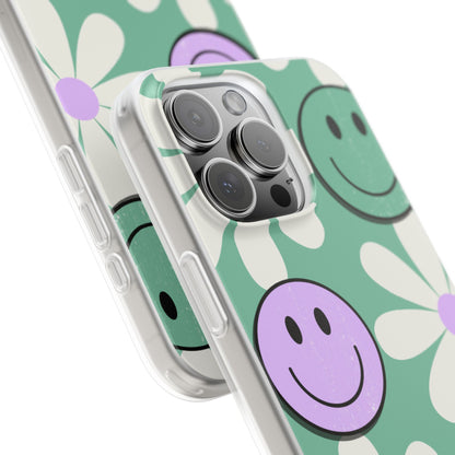Smiley Daisy Glow iPhone 16 Pro Max Case - Soft