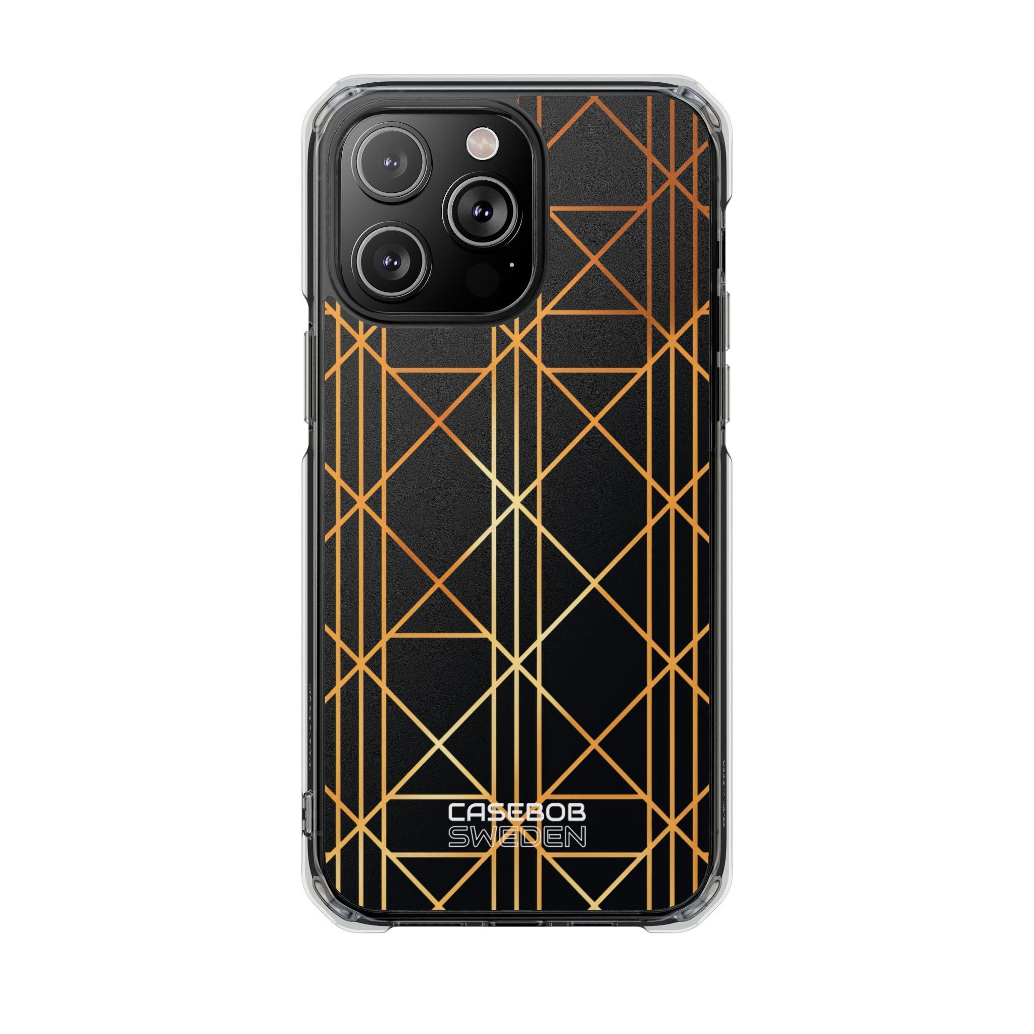 Golden Geometric Elegance iPhone 14 - Impact Clear+