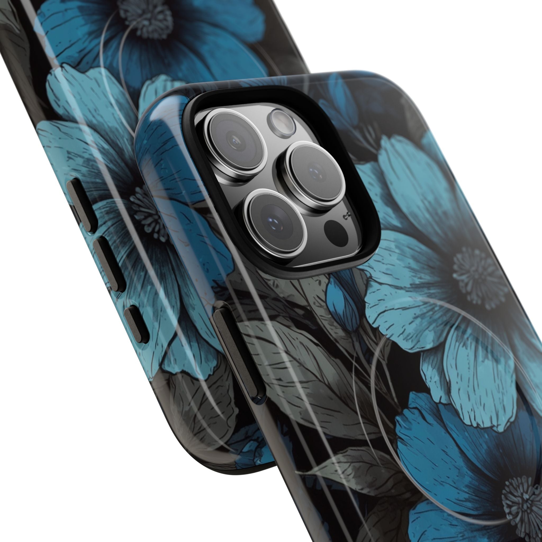 Blue Petal Radiance iPhone 16 Pro Max Case - Tough+