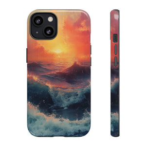 Pastel Waves at Sundown - Protective Phone Case