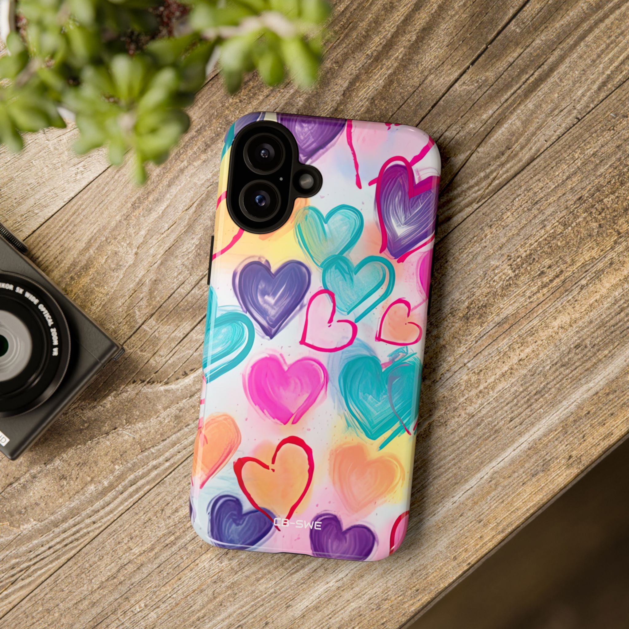 Hearts Dance Playfully - iPhone Case