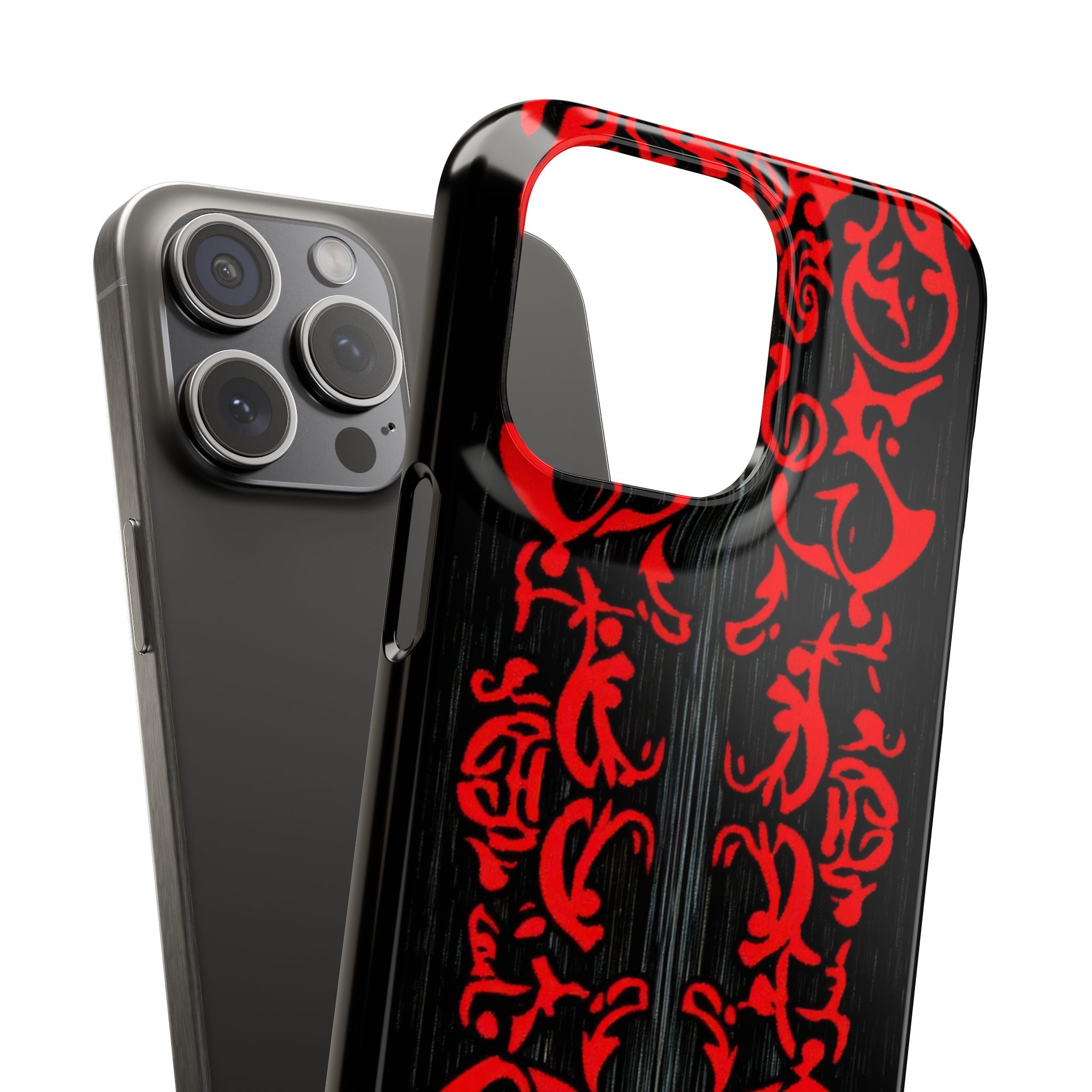 Gothic Crimson Symmetry iPhone 15 - Slim Phone Case