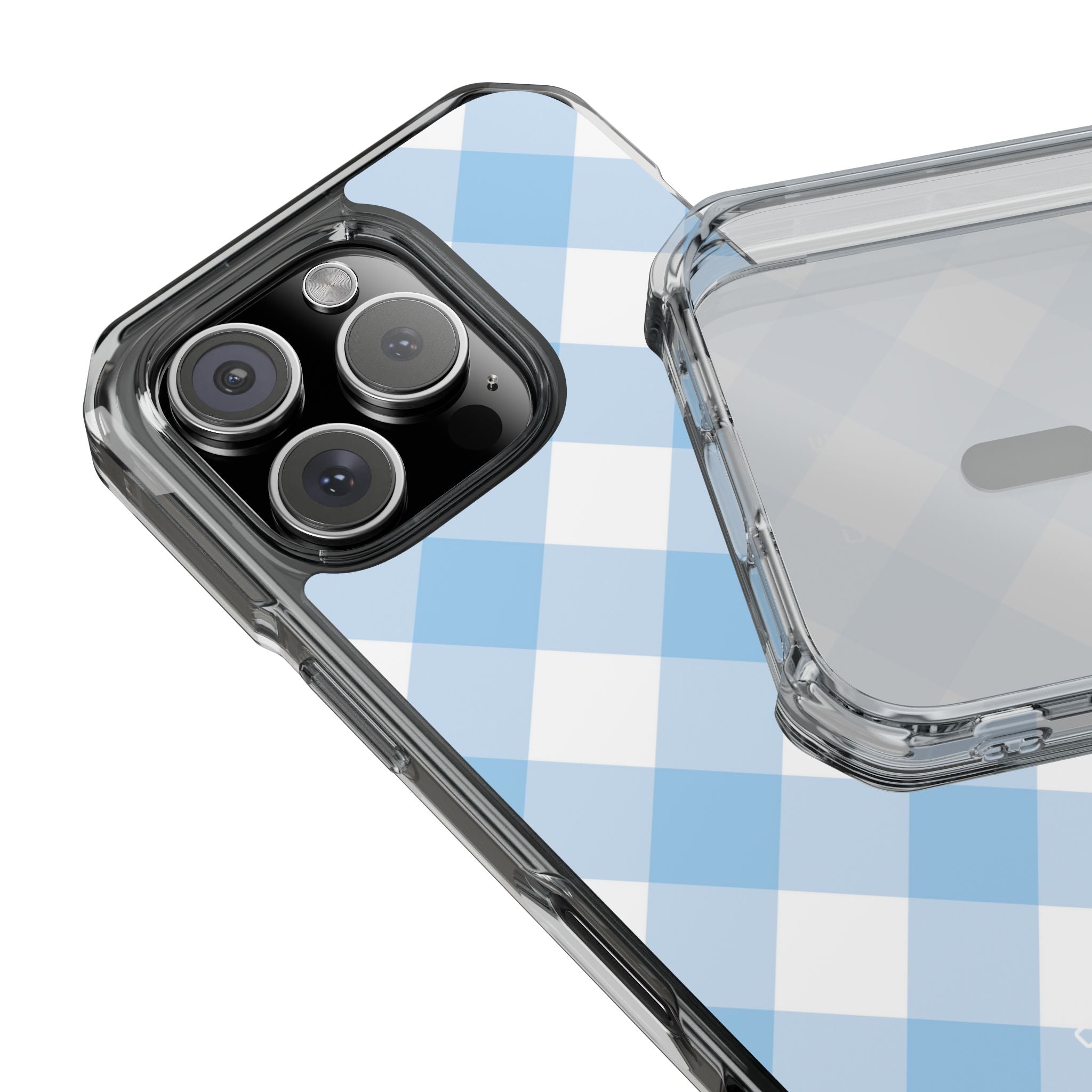 Soft Blue Gingham Elegance iPhone Case - Impact