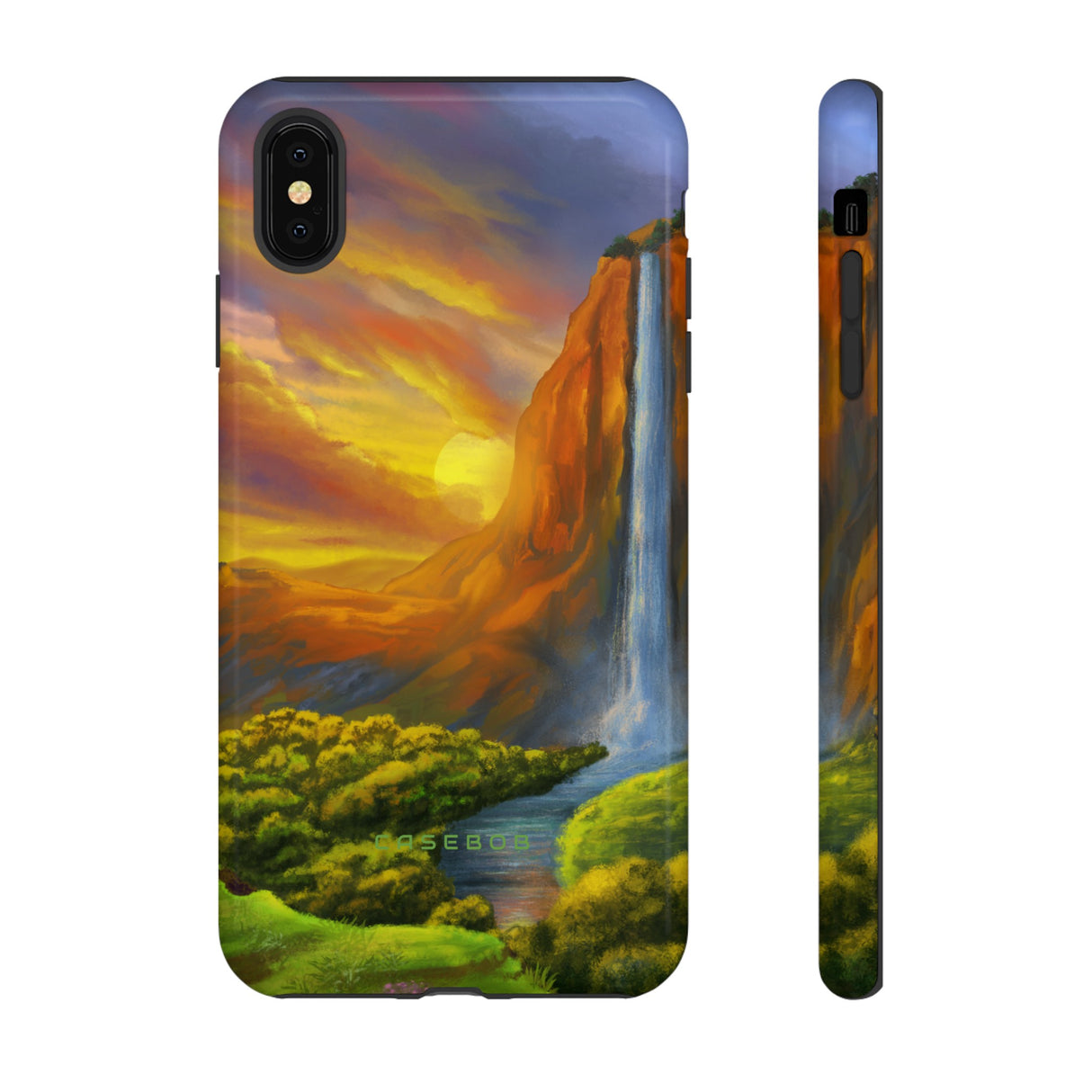 Fantasy Landscape with Waterfall - Protective Phone Case