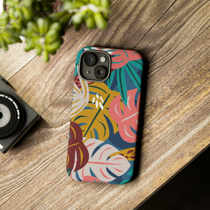 Tropical Leaf Mono - Protective Phone Case