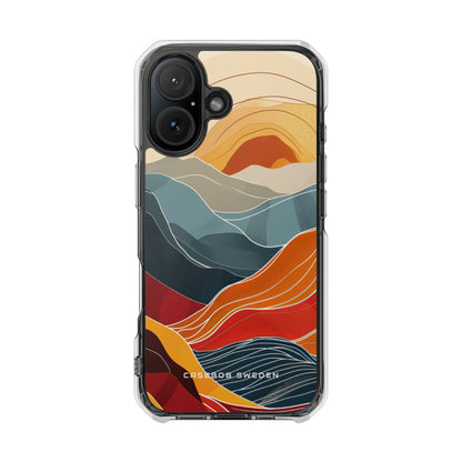 Harmonic Flow of Lines and Color iPhone 16 - Clear Impact Phone Case