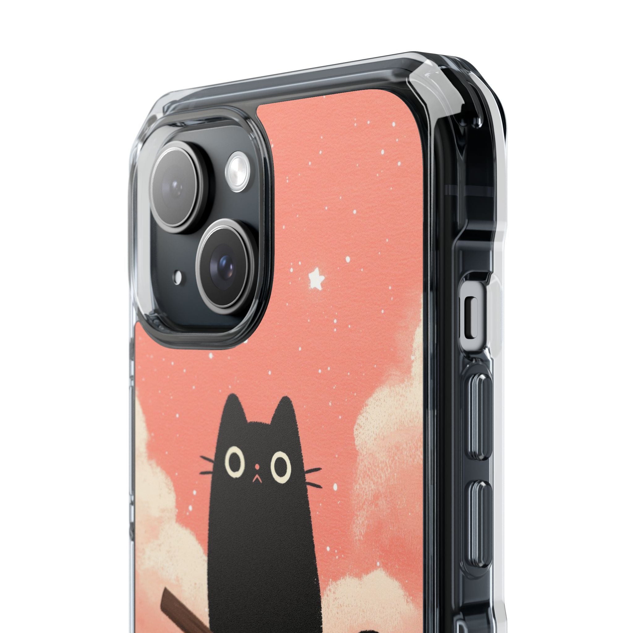 Cat Rides Broom iPhone Case - Impact
